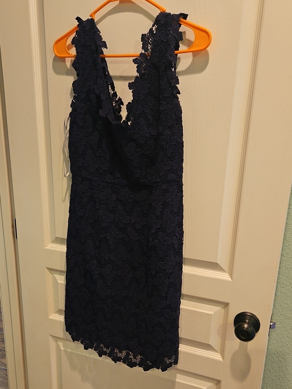 Lilly Pulitzer Navy Floral Lace V-Neck Mini Dress